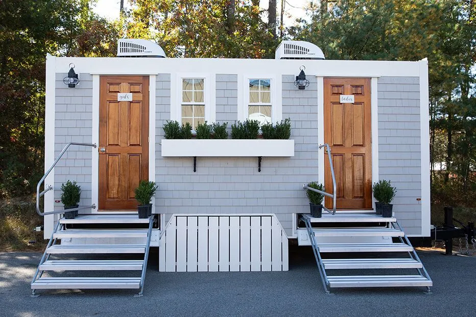 Wedding restroom units discretely staged at a venue in Washington, Pennsylvania